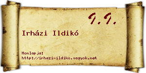 Irházi Ildikó névjegykártya