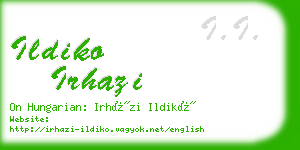 ildiko irhazi business card